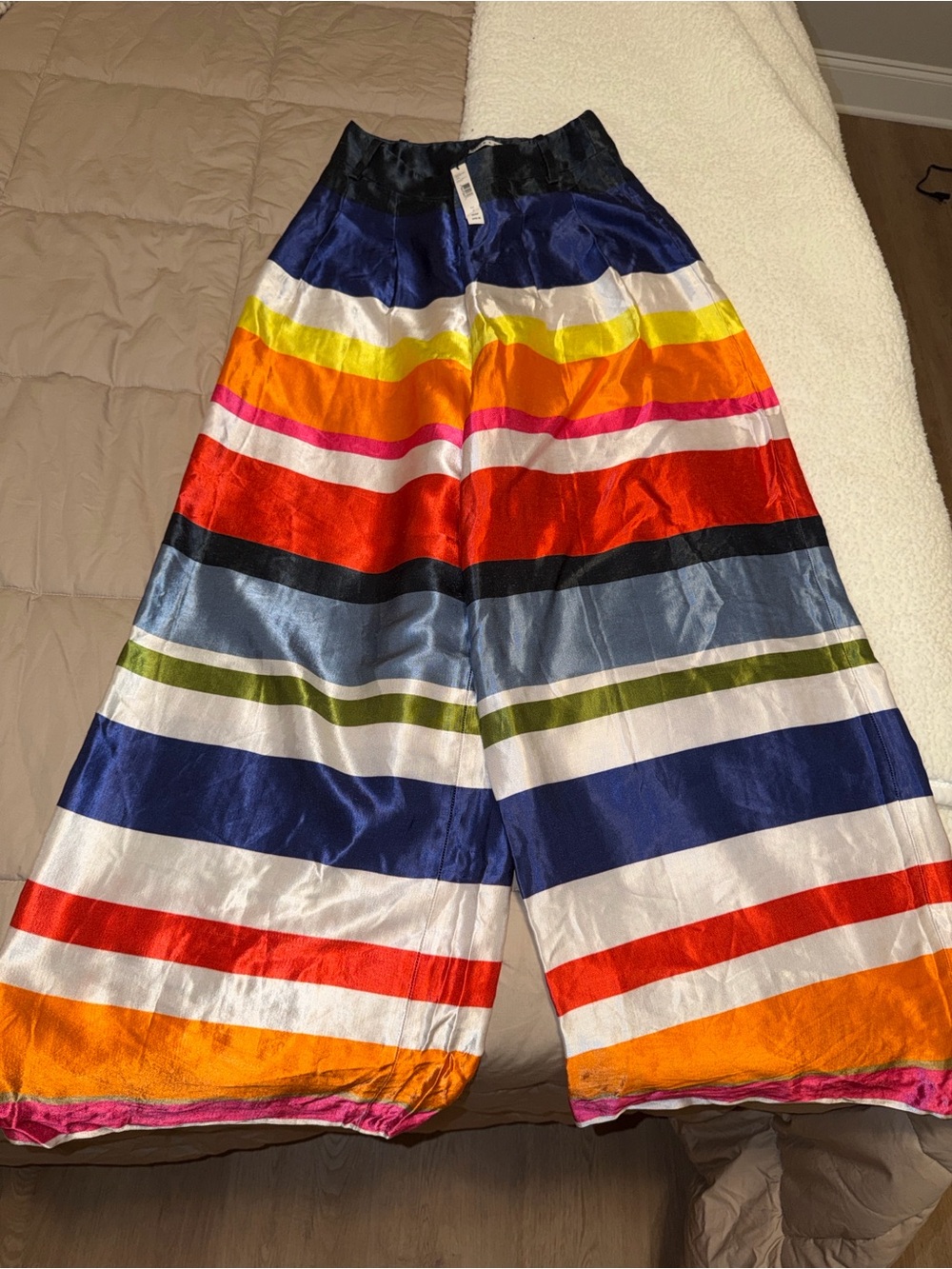 NWT - Bold Alice + Olivia Multi Stripe High-Waist Wide-Leg Pants – Size 2